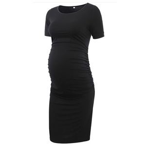 Casual black maternity tshirt dress